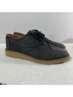 Toms Men Brogue Oxford Shoes Ash Aviator Twill Size 8 New Gray